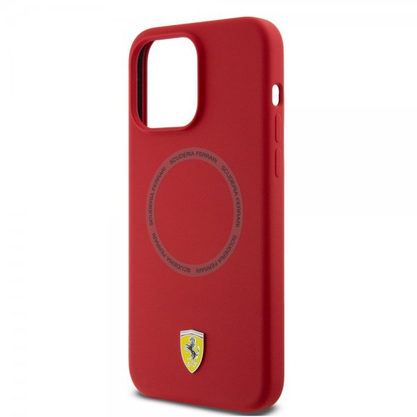 Ferrari iPhone 15 Pro Cover Silikone MagSafe Rød