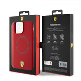 Ferrari iPhone 15 Pro Cover Silikone MagSafe Rød