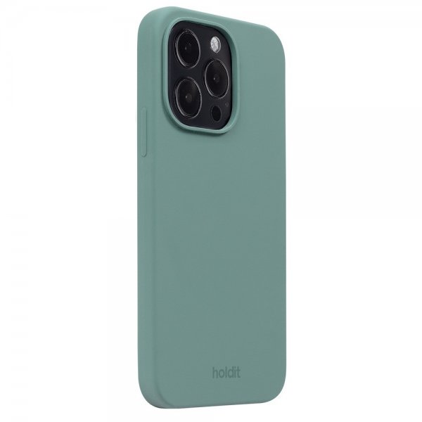 Holdit iPhone 15 Pro Cover Silikone Moss Green