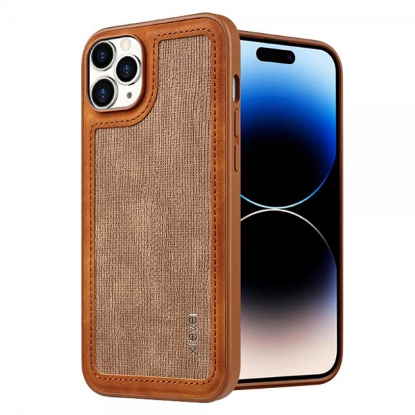 X-Level iPhone 15 Pro Cover Flettet Brun