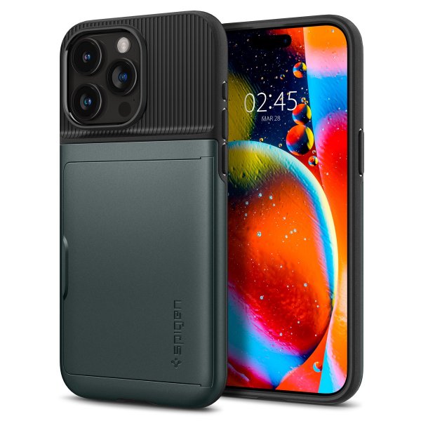 Spigen iPhone 15 Pro Cover Slim Armor CS Abyss Green
