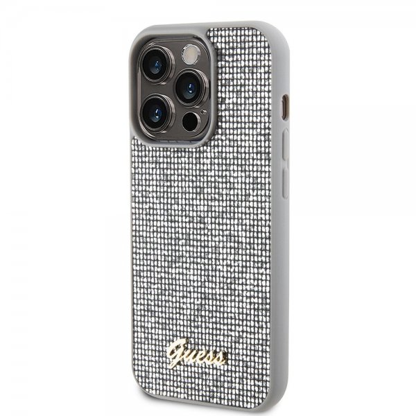 Guess iPhone 15 Pro Cover Square Mirror Silver