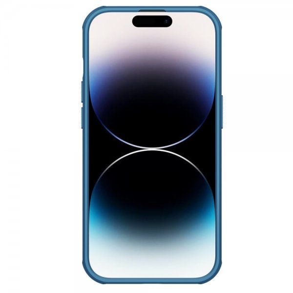 Nillkin iPhone 15 Pro Cover Super Frosted Shield Pro Logo Hul Blå