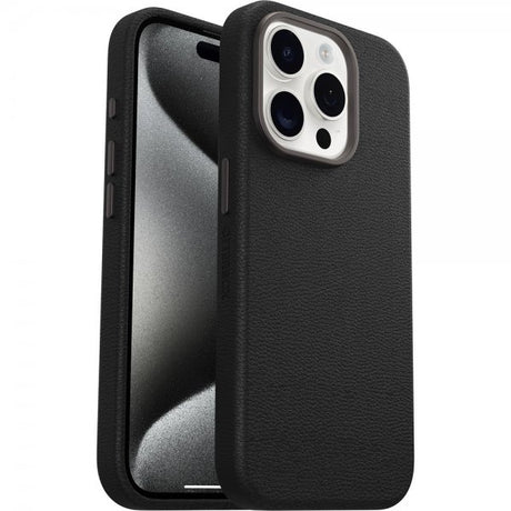 Otterbox iPhone 15 Pro Cover Symmetry Cactus Leather MagSafe Noir Ash
