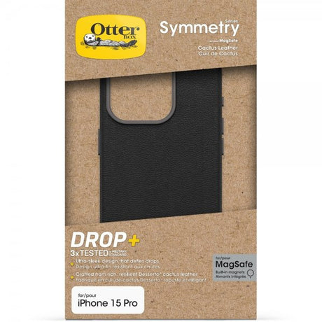 Otterbox iPhone 15 Pro Cover Symmetry Cactus Leather MagSafe Noir Ash