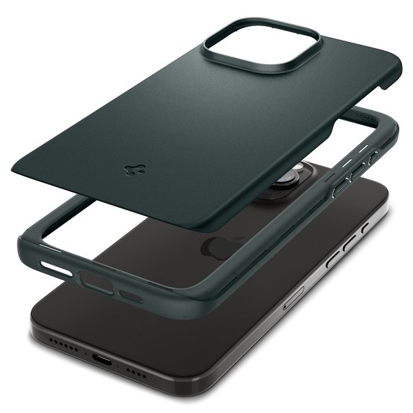 Spigen iPhone 15 Pro Cover Thin Fit Abyss Green