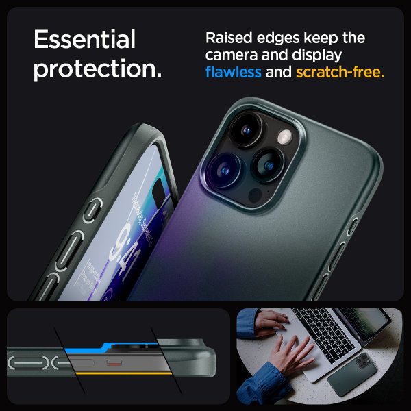 Spigen iPhone 15 Pro Cover Thin Fit Abyss Green