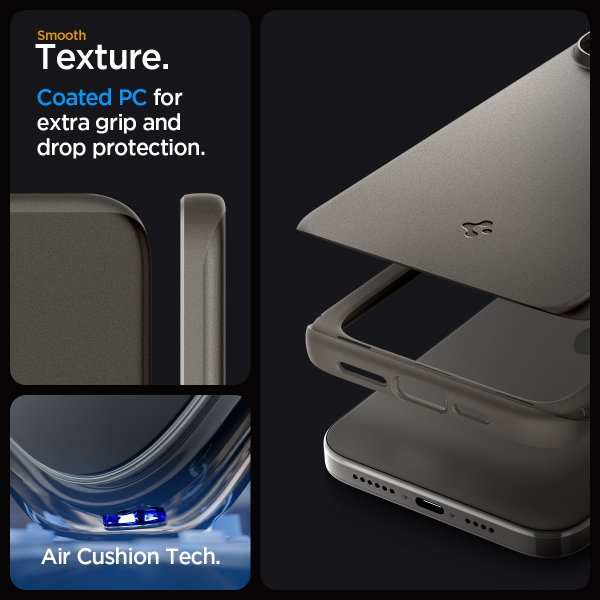Spigen iPhone 15 Pro Cover Thin Fit Gunmetal