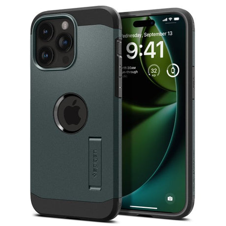 Spigen iPhone 15 Pro Cover Tough Armor MagFit Abyss Green