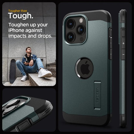 Spigen iPhone 15 Pro Cover Tough Armor MagFit Abyss Green