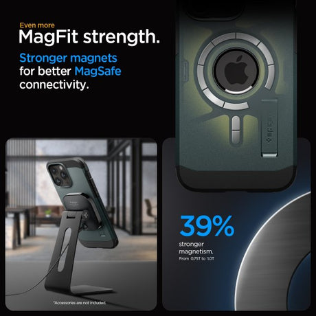Spigen iPhone 15 Pro Cover Tough Armor MagFit Abyss Green