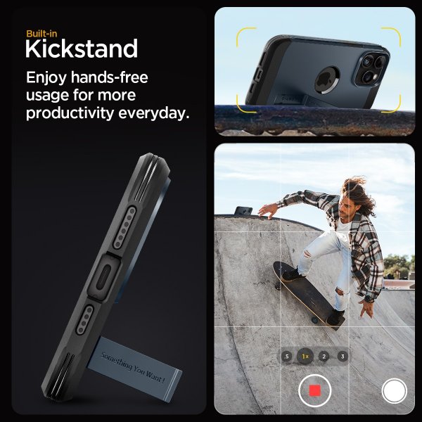 Spigen iPhone 15 Pro Cover Tough Armor MagFit Metal Slate