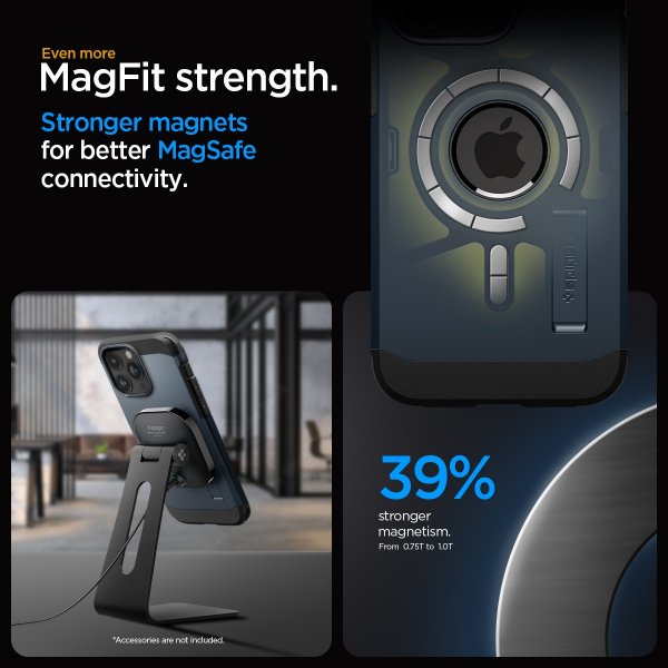 Spigen iPhone 15 Pro Cover Tough Armor MagFit Metal Slate