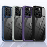Ipaky iPhone 15 Pro Cover Gennemsigtig Bagside Blå