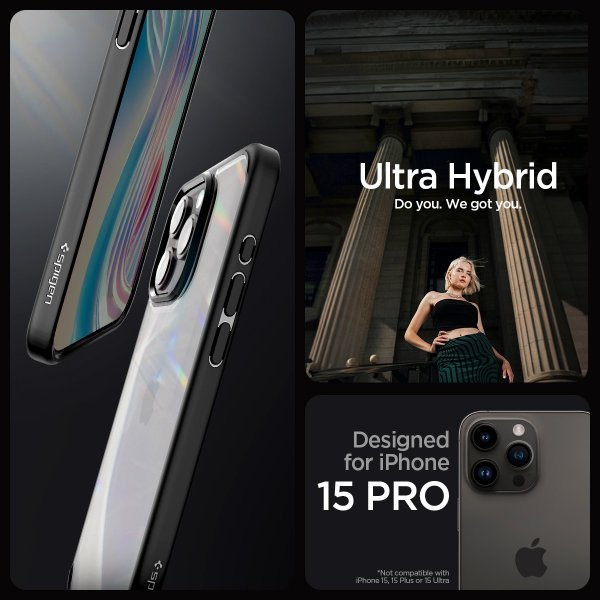 Spigen iPhone 15 Pro Cover Ultra Hybrid Frost Black