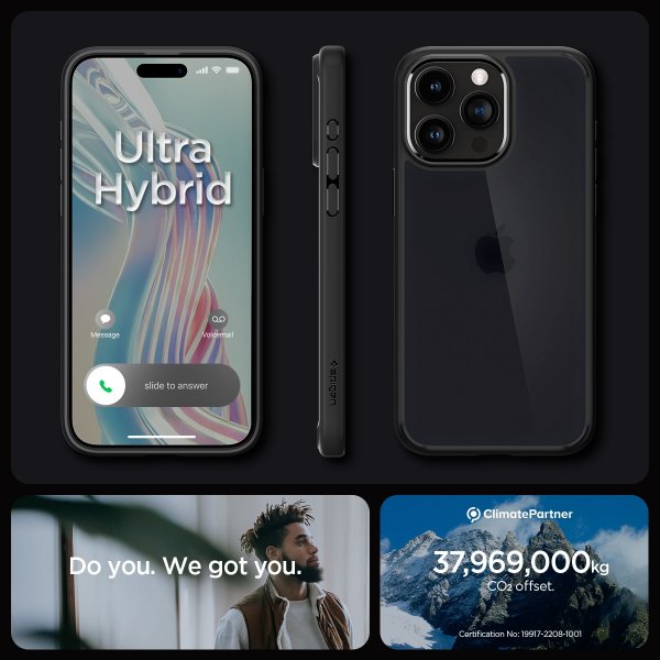 Spigen iPhone 15 Pro Cover Ultra Hybrid Frost Black