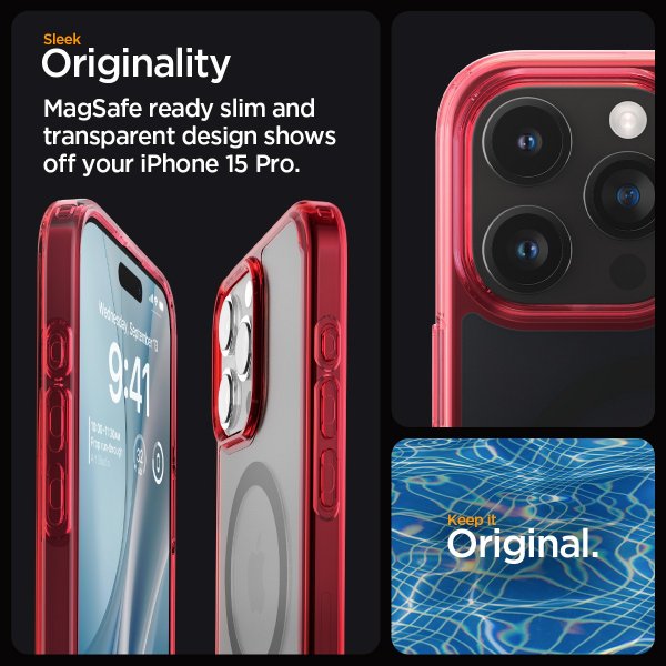 Spigen iPhone 15 Pro Cover Ultra Hybrid MagFit Frost Deep Red