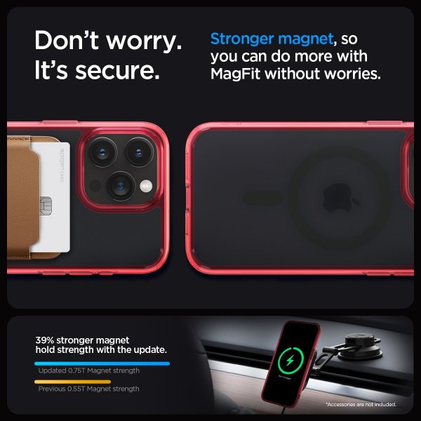 Spigen iPhone 15 Pro Cover Ultra Hybrid MagFit Frost Deep Red