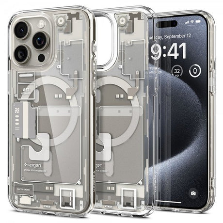 Spigen iPhone 15 Pro Cover Ultra Hybrid Zero One MagFit Natural Titanium