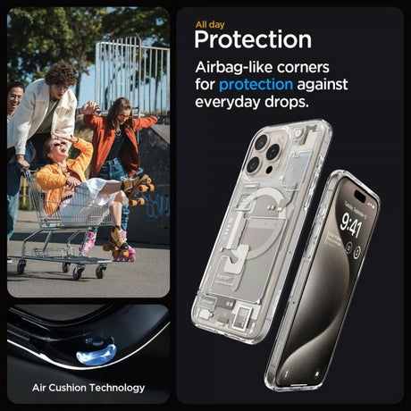 Spigen iPhone 15 Pro Cover Ultra Hybrid Zero One MagFit Natural Titanium