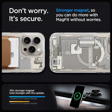 Spigen iPhone 15 Pro Cover Ultra Hybrid Zero One MagFit Natural Titanium