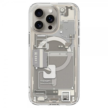 Spigen iPhone 15 Pro Cover Ultra Hybrid Zero One MagFit Natural Titanium