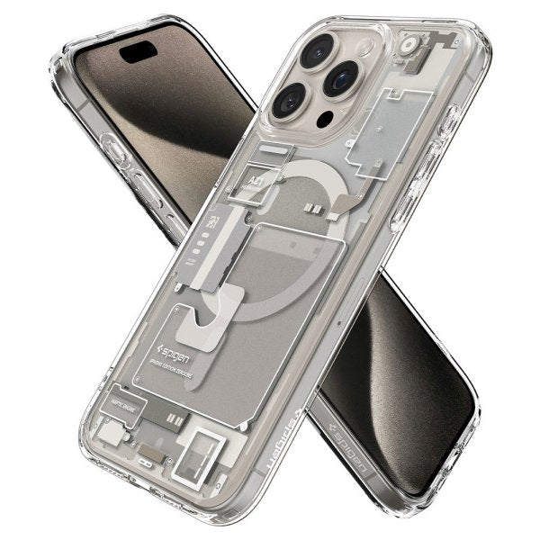 Spigen iPhone 15 Pro Cover Ultra Hybrid Zero One MagFit Natural Titanium