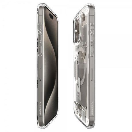 Spigen iPhone 15 Pro Cover Ultra Hybrid Zero One MagFit Natural Titanium