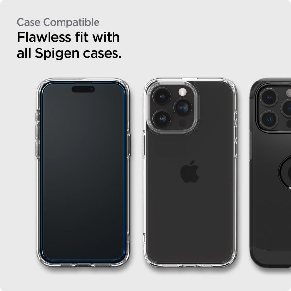 Spigen iPhone 15 Pro Skærmbeskyttelse GLAS.tR ALIGNmaster 2-pak