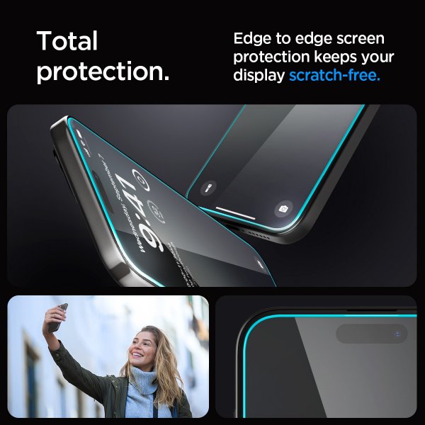 Spigen iPhone 15 Pro Skærmbeskyttelse GLAS.tR EZ Fit 2-pak