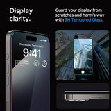 Spigen iPhone 15 Pro Skærmbeskyttelse GLAS.tR EZ Fit 2-pak