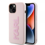Karl Lagerfeld iPhone 15 Cover 3D Rubber Karl Pink
