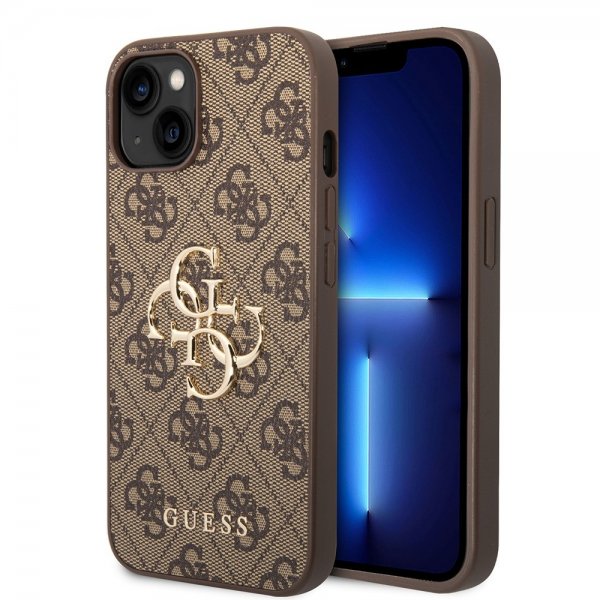Guess iPhone 15 Cover 4G Logo Brun