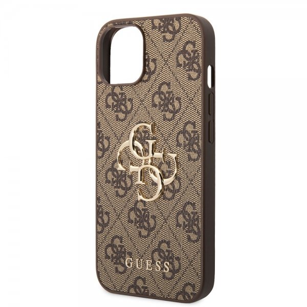Guess iPhone 15 Cover 4G Logo Brun
