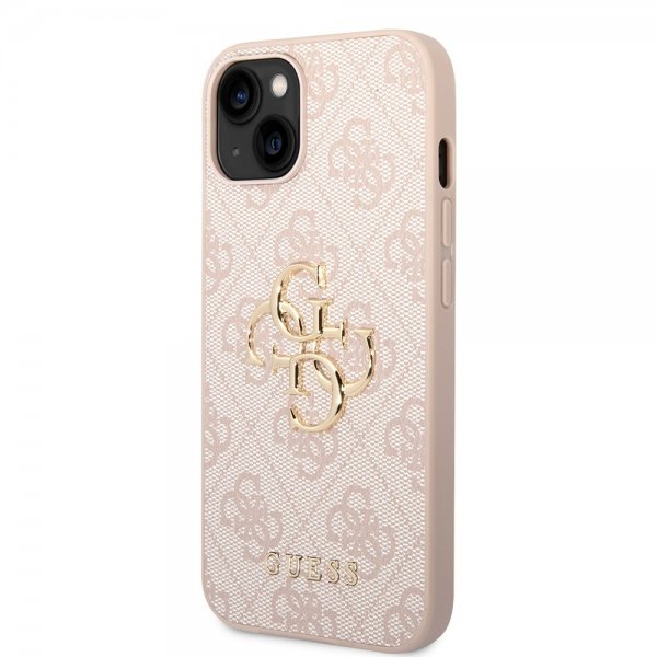 Guess iPhone 15 Cover 4G Logo Rosa