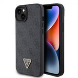 Guess iPhone 15 Cover 4G Metal Triangle Strass Sort