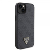 Guess iPhone 15 Cover 4G Metal Triangle Strass Sort