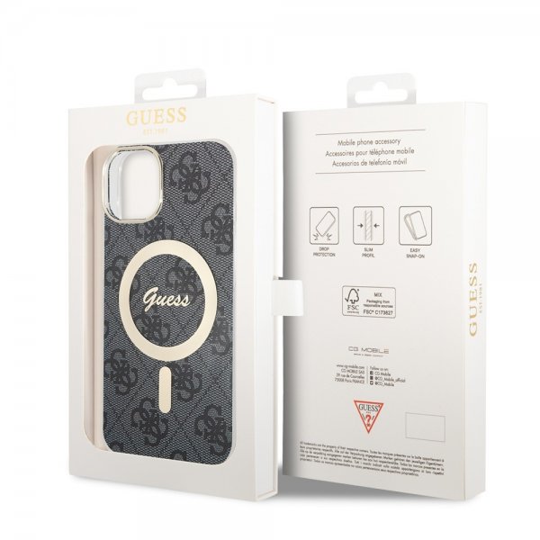 Guess iPhone 15 Cover 4G Pattern MagSafe Sort