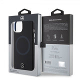 Mercedes Benz iPhone 15 Cover Bicolor MagSafe Sort