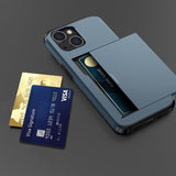 iPhone 15 Cover Card Slide Blå