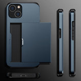 iPhone 15 Cover Card Slide Blå