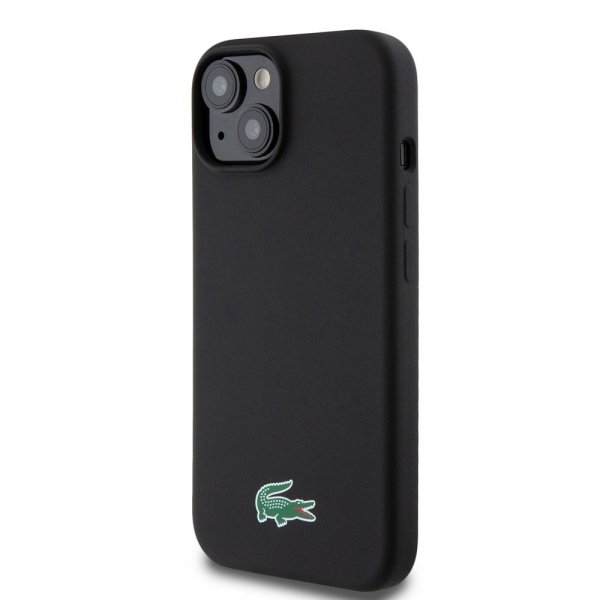 Lacoste iPhone 15 Cover Croc Logo MagSafe Sort