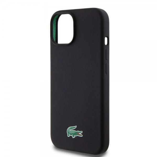 Lacoste iPhone 15 Cover Croc Logo MagSafe Sort