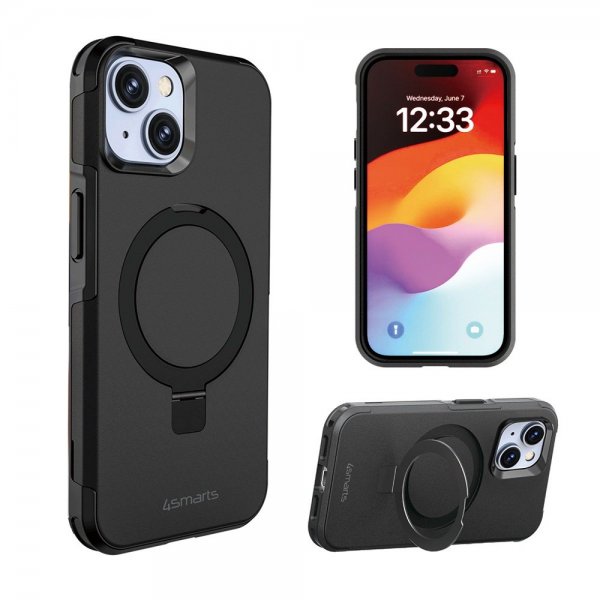 4smarts iPhone 15 Cover Defend Etui Magic Stand MagSafe