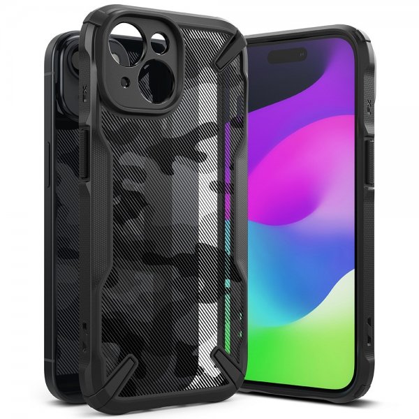 Ringke iPhone 15 Cover Fusion X Design Camo Black