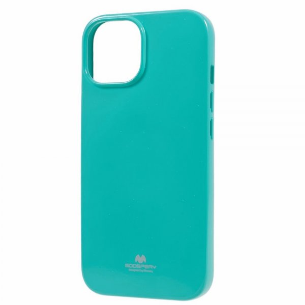 Mercury iPhone 15 Cover Jelly Glitter Cyan
