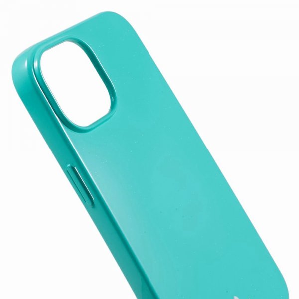 Mercury iPhone 15 Cover Jelly Glitter Cyan