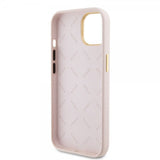 Guess iPhone 15 Cover Liquid Silicone Metal Logo Rosa