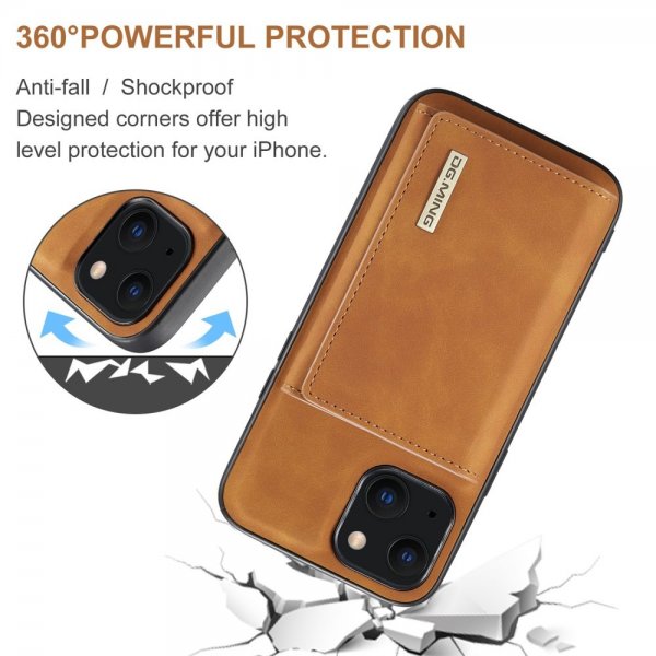 Dg.Ming iPhone 15 Cover M1 Series Aftagelig Kortholder Brun