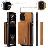 Dg.Ming iPhone 15 Cover M1 Series Aftagelig Kortholder Brun